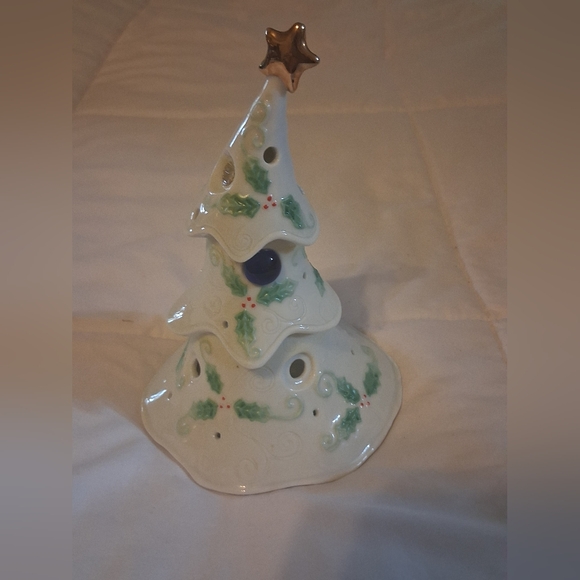 Other - Ceramic Christmas Tree with Green Holly Accents